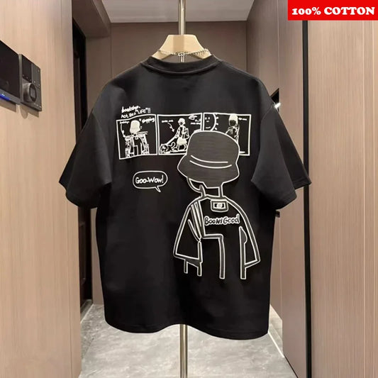 T-shirt Men's Summer 2025 New 100% Cotton Personalized Print T-shirt