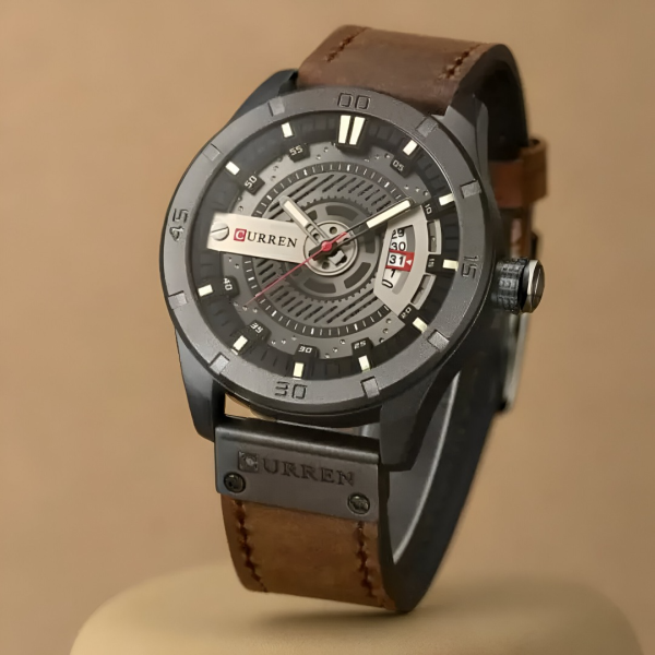 Curren 8301-Brown Watch For Men.